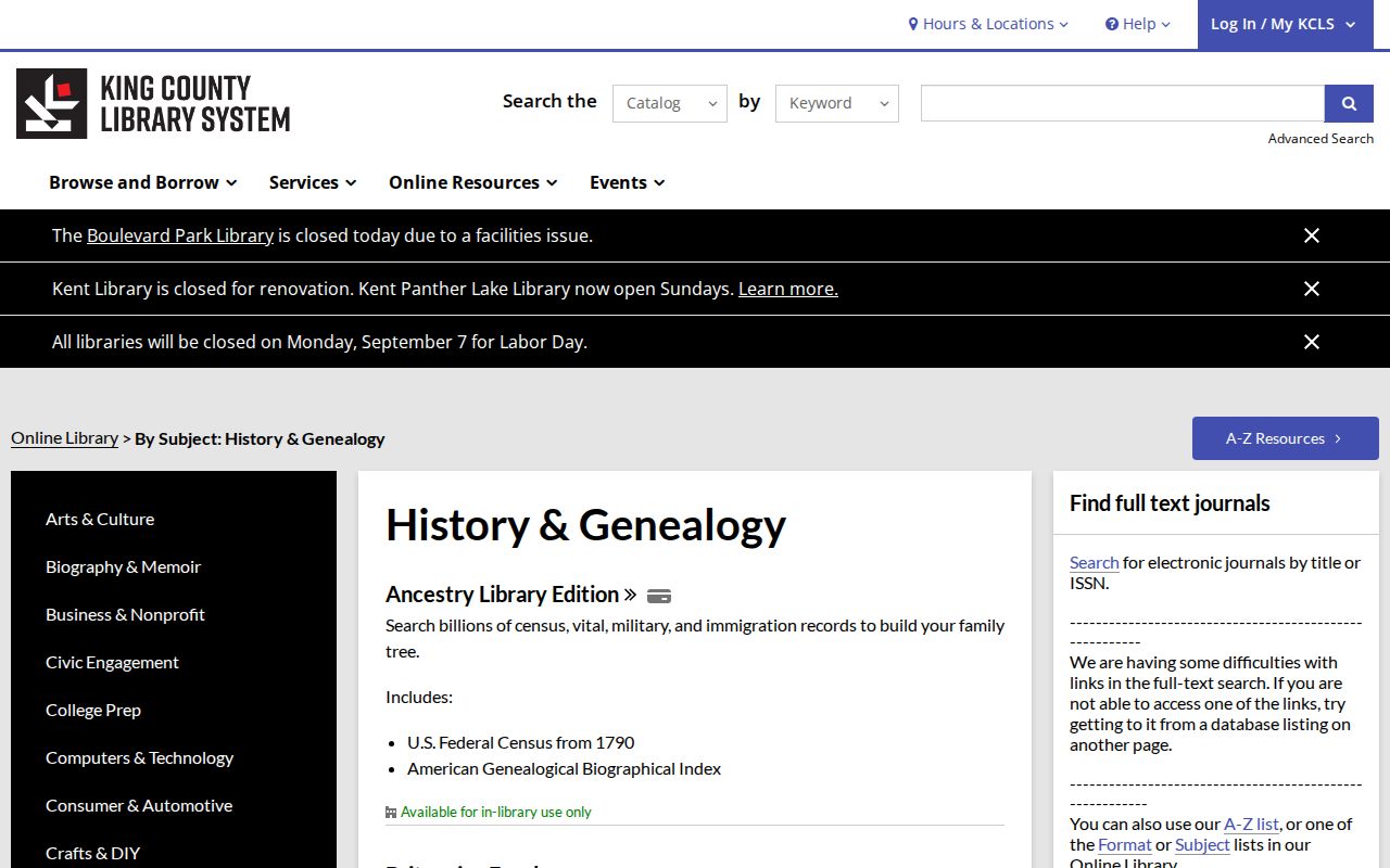 Cottage Lake city directory genealogy resources from KCLS