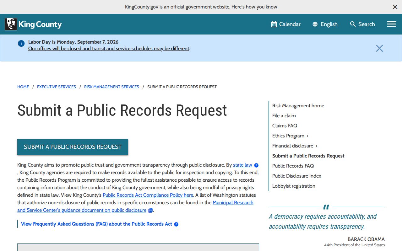 Cottage Lake residents directory King County records request page